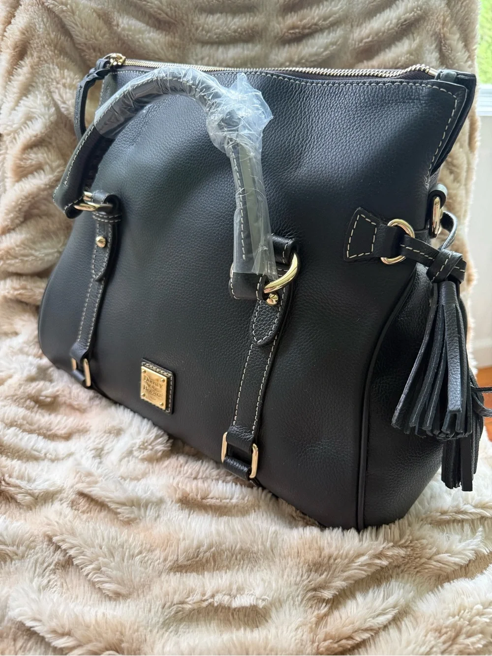 Dooney & Bourke Black Pebble Leather Satchel